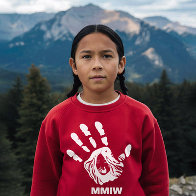 MMIW I Wear Red , No More Stolen Sisters Sweat Shirts White Hand Unisex T-Shirt/Hoodie/Sweatshirt