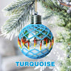 Turquoise Sparkly Handmade Beaded Ornament with Luminous Lights - Holiday Decor & Gifts