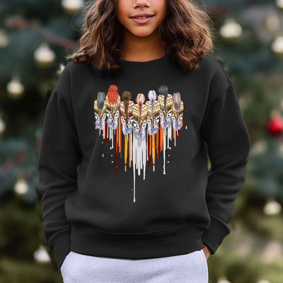 Native American Women Feather Heart Unisex RED Hoodie/Sweatshirt/T-Shirt