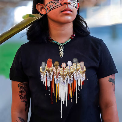 Native American Women Feather Heart Unisex Hoodie/Sweatshirt/T-Shirt