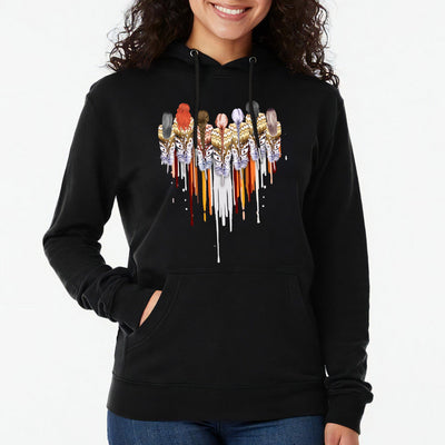 Native American Women Feather Heart Unisex RED Hoodie/Sweatshirt/T-Shirt