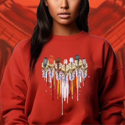 Native American Women Feather Heart Unisex Hoodie/Sweatshirt/T-Shirt