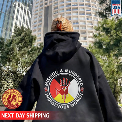 Missing Murder Indigenous Women Red Hand MMIW Unisex Back Hoodie/T-Shirt/Sweatshirt