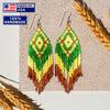 SALE 50% OFF -  Green Seed Bead Pattern Beaded Handmade Earrings For Women