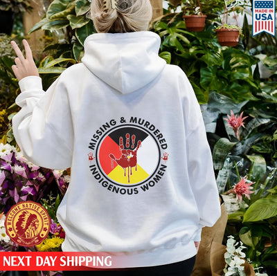 Missing Murder Indigenous Women Red Hand MMIW Unisex Back Hoodie/T-Shirt/Sweatshirt