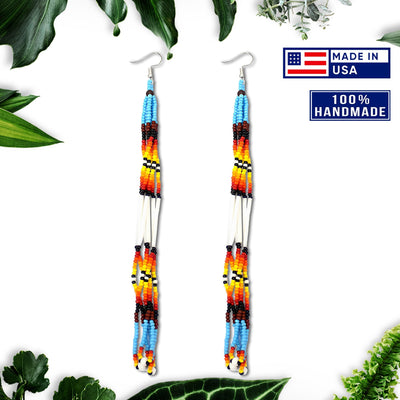 SALE 50% OFF - Multi-Color Long Beaded Handmade Earrings For Women