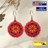 SALE 50% OFF - Cute Round Red Beaded Handmade Earrings For Women