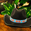 SALE 50% OFF - Blue Red Yellow Seed Beaded Cowboy Hat Band Waist Belt IBL