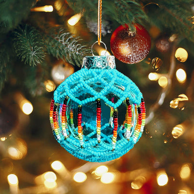 Turquoise Beaded Handmade Ornament Holiday Decor Gifts