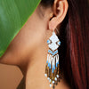 SALE 50% OFF - White Seed Beaded Handmade Earrings For Women