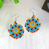 SALE 50% OFF - Cute Round Turquoise Blue Beaded Handmade Earrings For Women