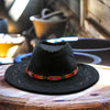 SALE 50% OFF - Handmade beaded Black Orange Red loom Cowboy style Hatband IBL