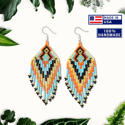 SALE 50% OFF - Multi Colored Beaded Handmade Earrings For Women