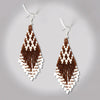 SALE 50% OFF - Seed Bead Brown Pattern Beaded Handmade Earrings For Women