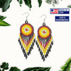 SALE 50% OFF - Black Medallion Beaded Handmade Earrings For Women