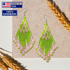 SALE 50% OFF -  Olive Green Seed Beaded Handmade Earrings For Women