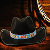 SALE 50% OFF - Blue Red Yellow Seed Beaded Cowboy Hat Band Waist Belt IBL