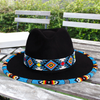 SALE 50% OFF - Orange Line Pattern Beaded Fedora Hatband for Men Women Beaded Brim with Native American Style