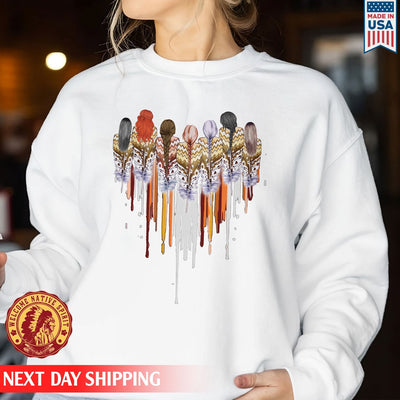 Native American Women Feather Heart Unisex RED Hoodie/Sweatshirt/T-Shirt