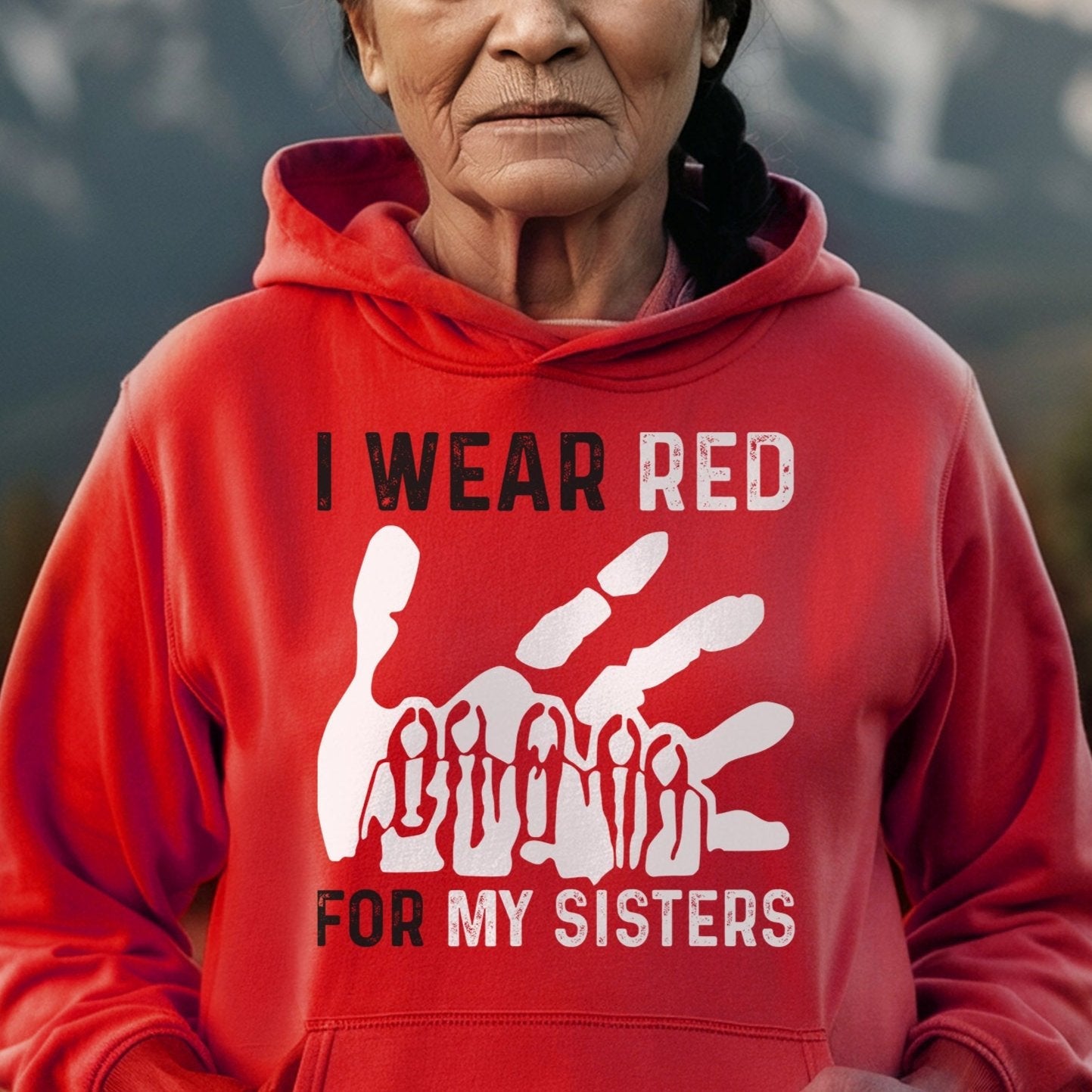 MMIW I Wear Red For My Sister Red Hand Unisex T-Shirt/Hoodie/Sweatshirt