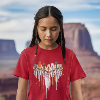 Native American Women Feather Heart Unisex RED Hoodie/Sweatshirt/T-Shirt