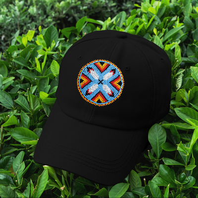 SALE 50% OFF - Four Feather Baseball Cap With Patch Cotton Unisex Native American Style