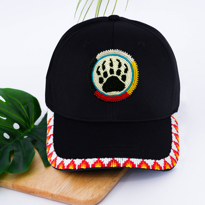 SALE 50% OFF - Bear Paw Baseball Cap With Patch Brim Unisex Native American Style