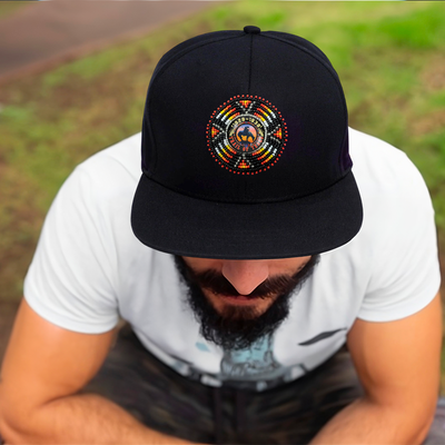 SALE 50% OFF - Trail of Tears Beaded Sunburst Beaded Snapback With Patch Cotton Cap Unisex Native American Style