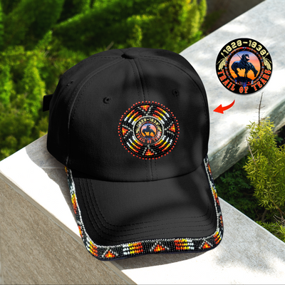 SALE 50% OFF - Trail of Tears Baseball Cap With Patch And Brim Cotton Unisex Native American Style