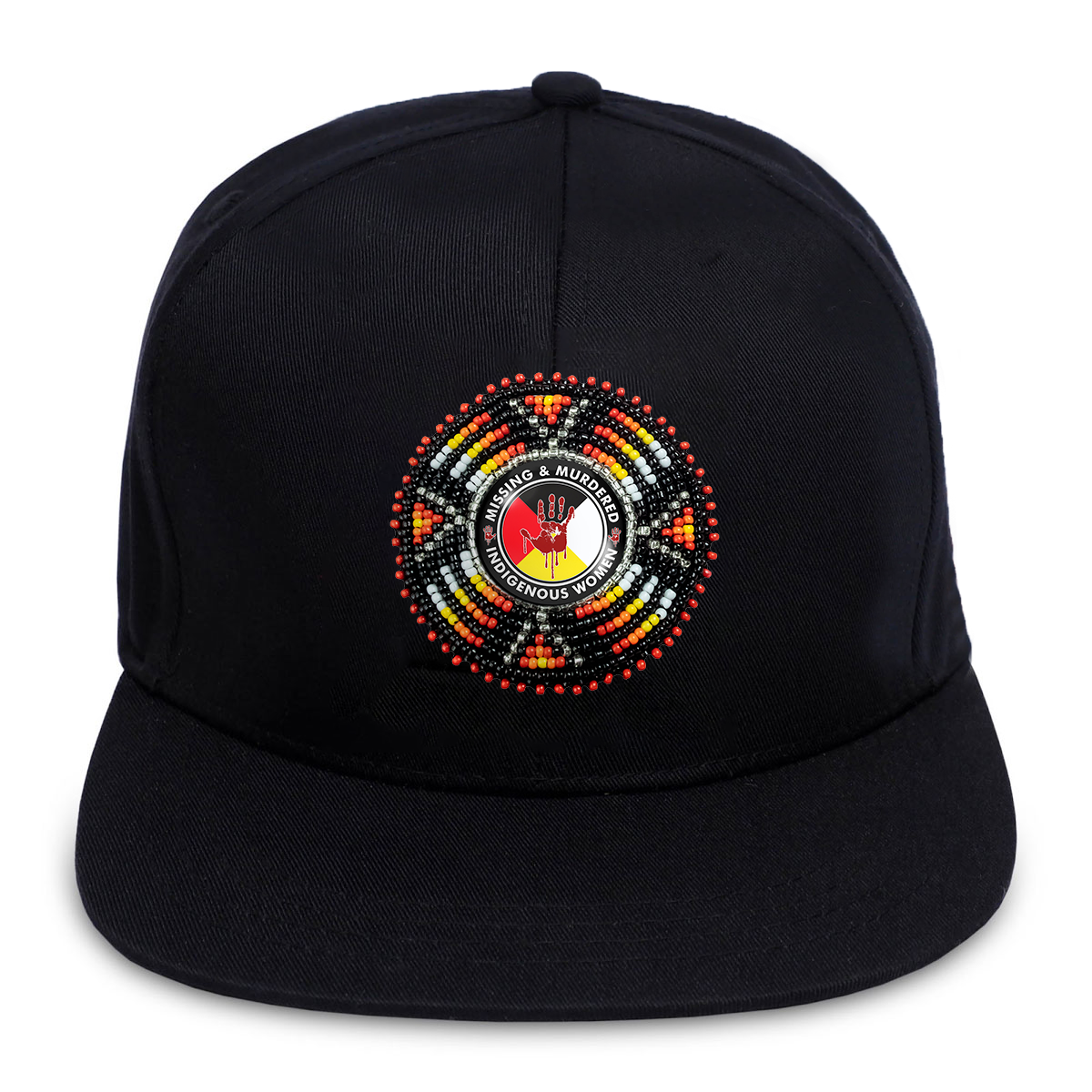 SALE 50% OFF - MMIW Beaded Snapback With Patch Cotton Cap Unisex Native American Style