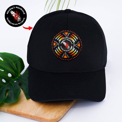 SALE 50% OFF - Feather Baseball Cap With Patch Cotton Unisex Native American Style