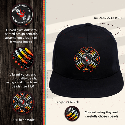 SALE 50% OFF - MMIW Beaded Snapback With Patch Cotton Cap Unisex Native American Style