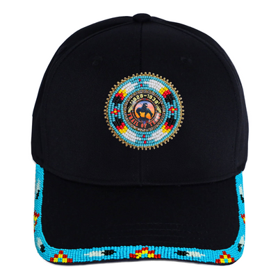 SALE 50% OFF - Trail Of Tears Baseball Patch with Brim Beaded Cotton Cap Native American Style