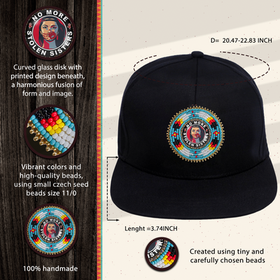 SALE 50% OFF - No More Stolen Sister Beaded Snapback With Patch Cotton Cap Unisex Native American Style