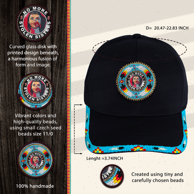 SALE 50% OFF - Mo More Stolen Sister  Baseball Cap With Patch And brim Cotton Unisex Native American Style