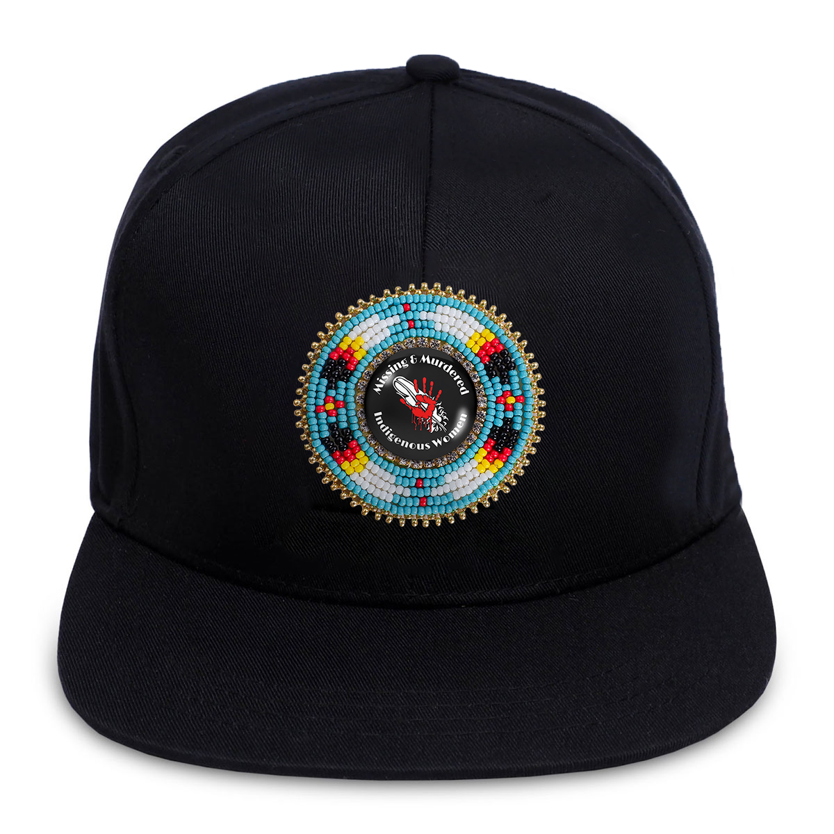 SALE 50% OFF - MMIW Beaded Snapback With Patch Cotton Cap Unisex Native American Style