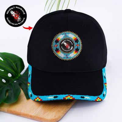 SALE 50% OFF - MMIW Blue Baseball Cap With Patch Brim Unisex Native American Style