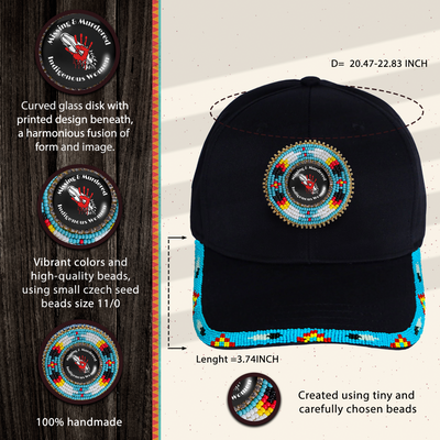 SALE 50% OFF - MMIW Blue Baseball Cap With Patch Brim Unisex Native American Style