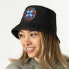 SALE 50% OFF - Four Feather Beaded Unisex Cotton Bucket Hat with Native American