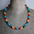 SALE 50% OFF - Unisex Dark Blue Pattern Beaded Handmade Necklace Native American Style