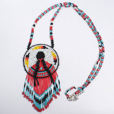 SALE 50% OFF - MMIW Long Handmade Beaded Premium Necklace For Women Native American Style