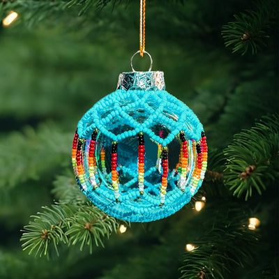 Turquoise Beaded Handmade Ornament Holiday Decor Gifts