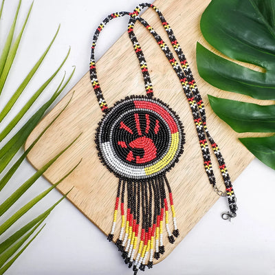 SALE 50% OFF - Indigenous Women Handmade Beaded Wire Necklace Pendant Unisex With