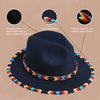 SALE 50% OFF - Black Dusk Pattern Fedora Hatband for Men Women Beaded Brim with Native American Style