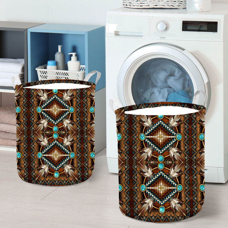 Native Brown Pattern Laundry Basket WCS