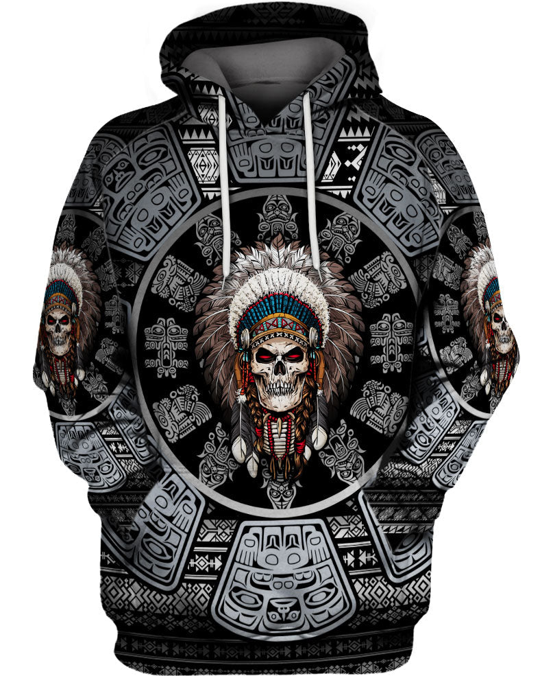 Skull Chief Pattern Native American All Over Printed Shirt WCS