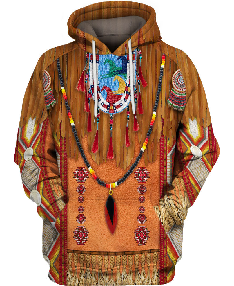 Tassels Style Native American All Over Printed Shirt WCS