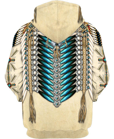 Pale Owl Pattern 3D Hoodie - Native American Pride Shop