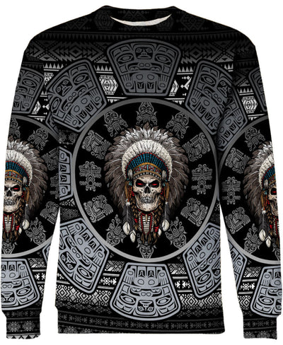 Skull Chief Pattern Native American All Over Printed Shirt WCS