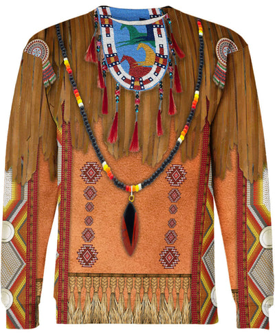 Tassels Style Native American All Over Printed Shirt WCS